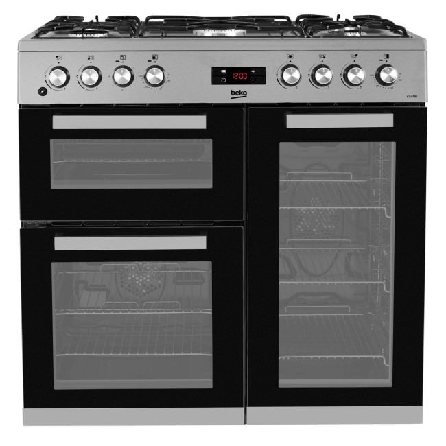 Beko 90cm Dual Fuel Range Cooker Stainless Steel KDVF90X Appliances