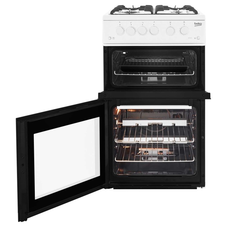GRADE A2 - Beko KDVG592W 50cm Double Oven Gas Cooker - White