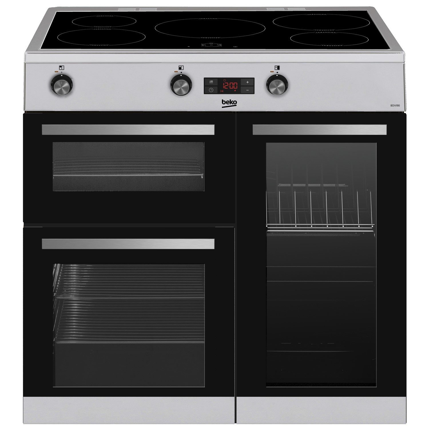 Beko KDVI90X 90cm Electric Induction Range Cooker - Stainless Steel