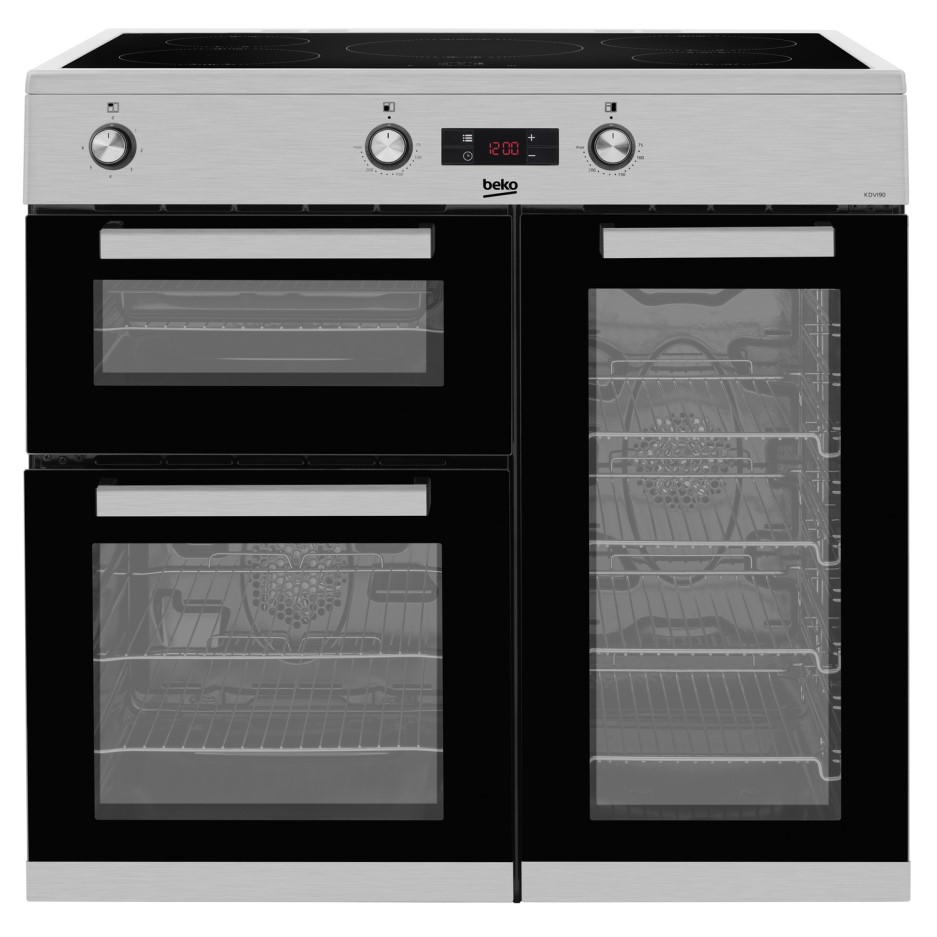 Beko KDVI90X 90cm Electric Range Cooker With 5 Zone Induction Hob