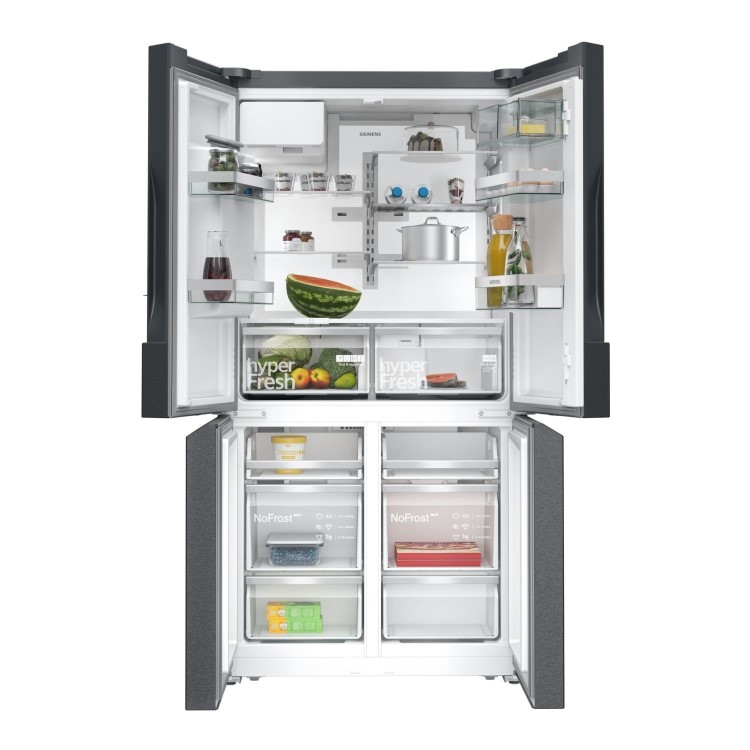 Siemens iQ700 574 Litre Four Door Freestanding Fridge Freezer - Black Inox