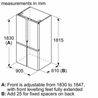 Refurbished Siemens iQ300 KF96NVPEAG Freestanding 605 Litre Frost Free American Fridge Freezer Stainless Steel