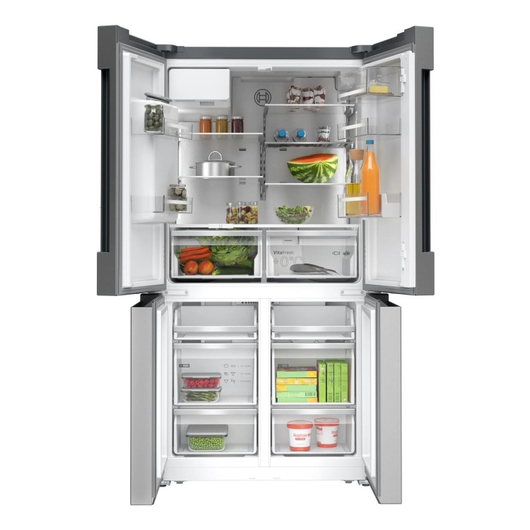 Bosch Series 6 574 Litre Four Door American Fridge Freezer - Stainless steel