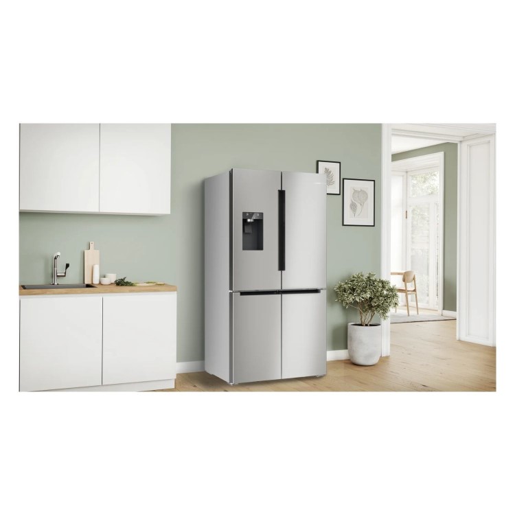 Bosch Series 6 574 Litre Four Door American Fridge Freezer - Stainless steel