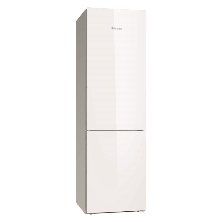 Miele KFN29683DBrWh Prestige Click2Open SoftClose 201x60cm Frost Free Brilliant White Glass Freestanding Fridge Freezer