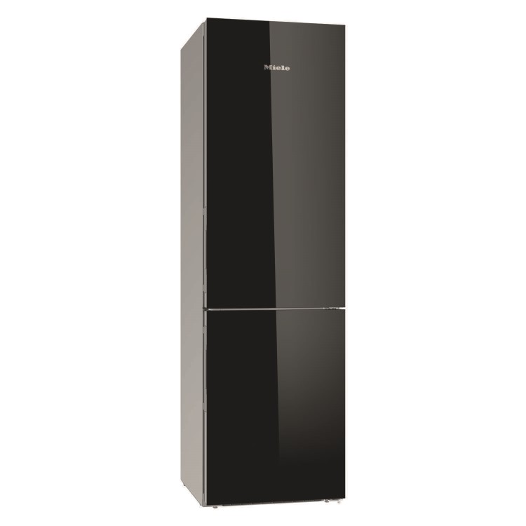 Miele KFN29683DObBl Prestige Click2Open SoftClose 201x60cm Frost Free Obsidian Black Glass Freestanding Fridge Freezer