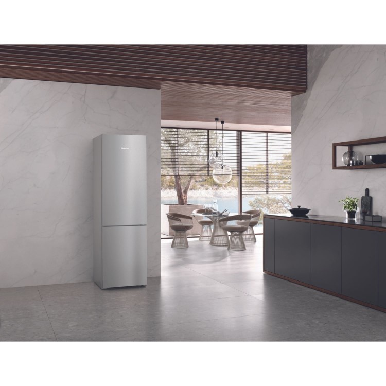 Refurbished Miele K4000 KFN4397CDel Freestanding 361 Litre 60/40 Frost Free Fridge Freezer Silver