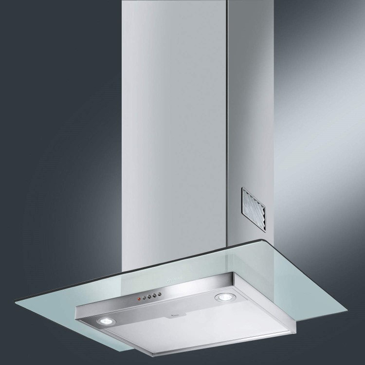 Smeg KFV62D-2 60cm Chimney Hood - Stainless Steel And Flat Glass Canopy