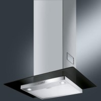 Smeg KFV62DN-2 60cm Chimney Hood - Stainless Steel And Flat Black Glass Canopy
