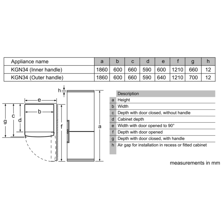Siemens KG34NVL35G NoFrost Freestanding Fridge Freezer - Stainless Steel Look
