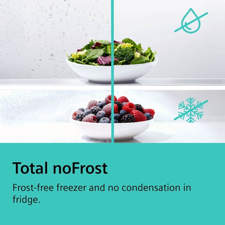 Siemens iQ300 321 Litre 60/40 Freestanding Fridge Freezer - Stainless Steel