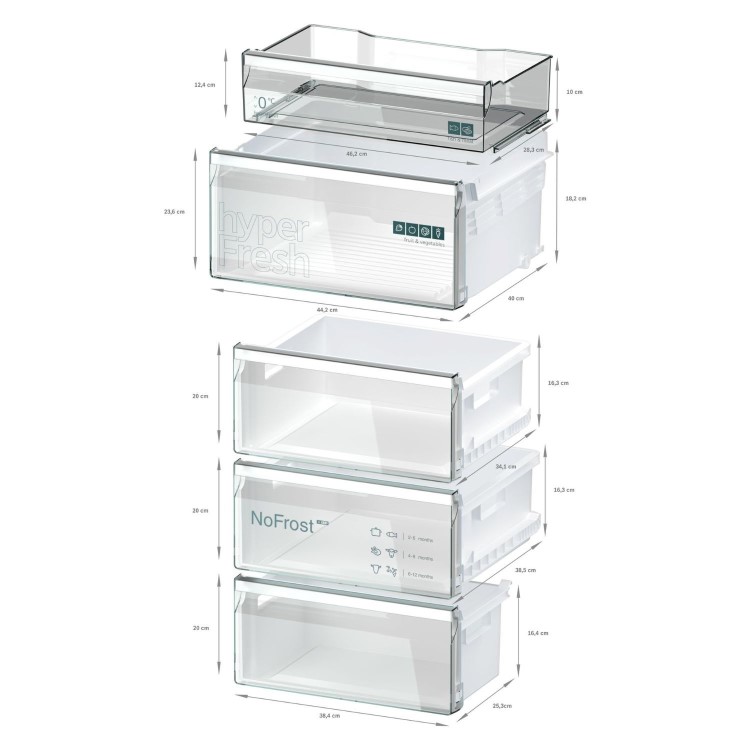 Siemens iQ300 321 Litre 60/40 Freestanding Fridge Freezer - Stainless Steel