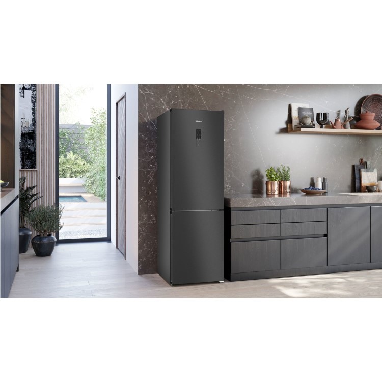 Siemens iQ300 321 Litre 60/40 Freestanding Fridge Freezer - Black Stainless Steel