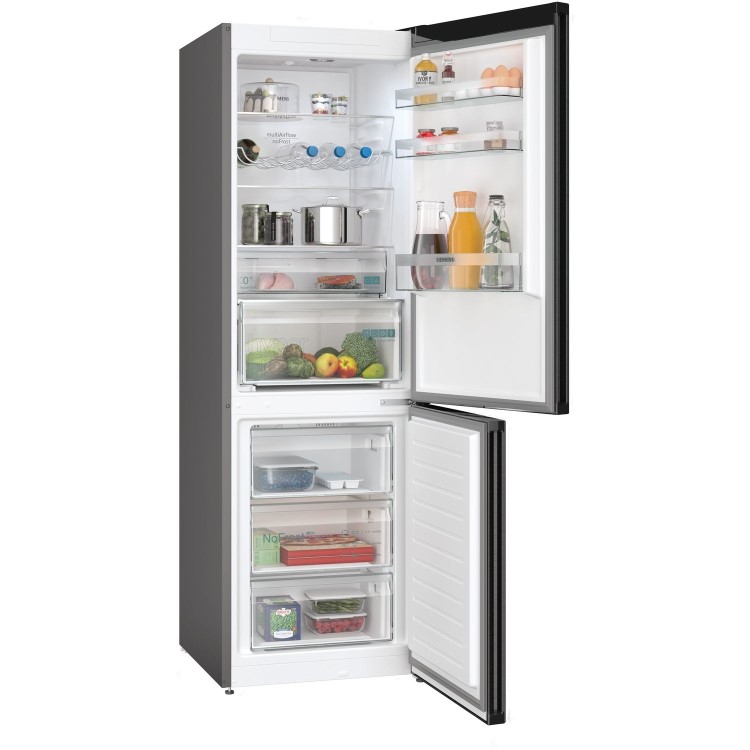 Siemens iQ300 321 Litre 60/40 Freestanding Fridge Freezer - Black Stainless Steel