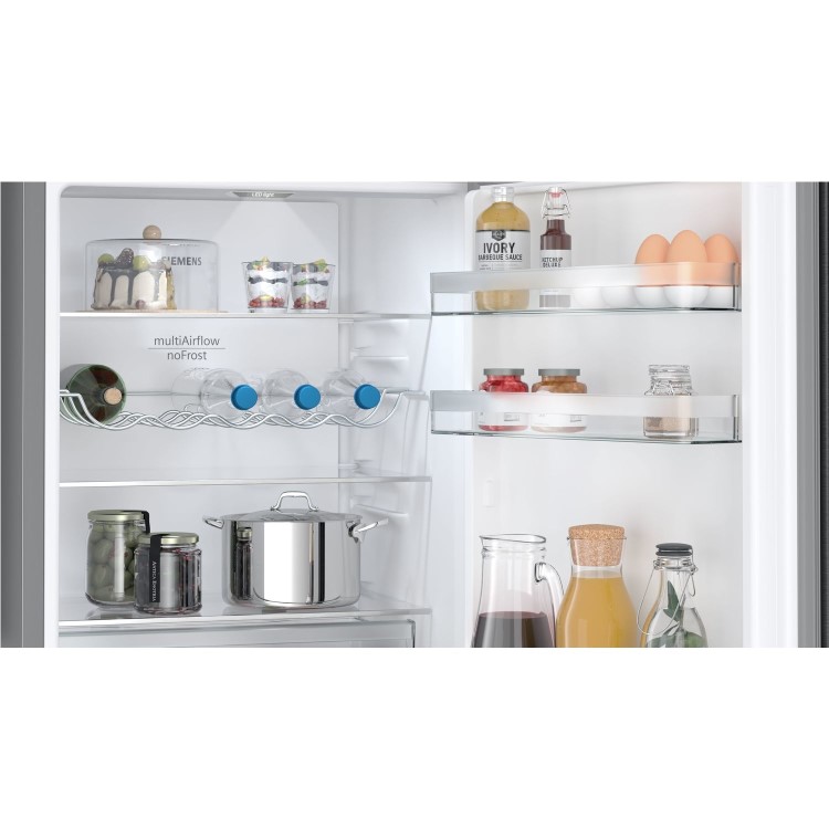 Siemens iQ300 321 Litre 60/40 Freestanding Fridge Freezer - Black Stainless Steel