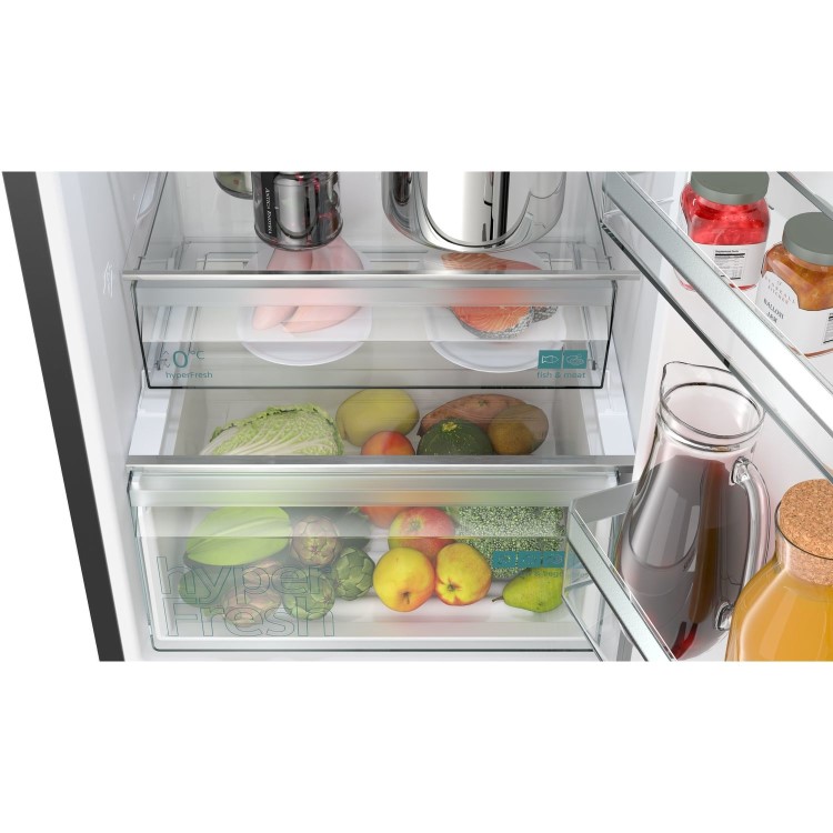 Siemens iQ300 321 Litre 60/40 Freestanding Fridge Freezer - Black Stainless Steel