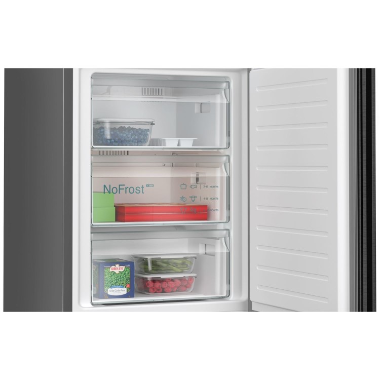 Siemens iQ300 321 Litre 60/40 Freestanding Fridge Freezer - Black Stainless Steel