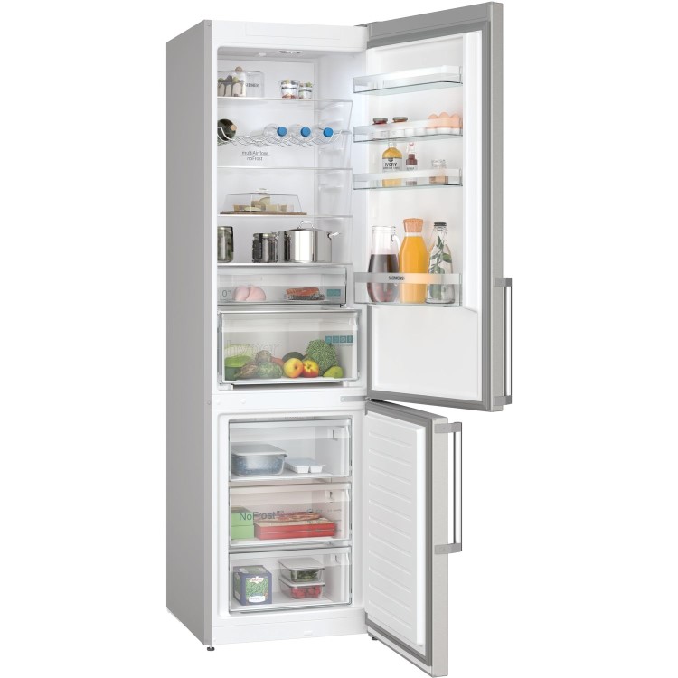 Siemens iQ300 363 Litre 70/30 Freestanding Fridge Freezer - Easyclean Stainless Steel