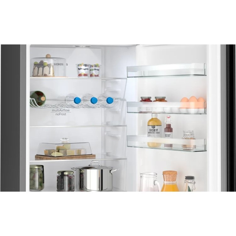 Siemens iQ300 363 Litre 70/30 Freestanding Fridge Freezer - Black Steel