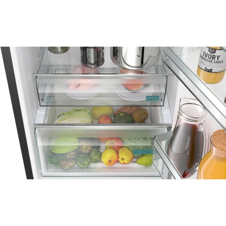 Siemens iQ300 363 Litre 70/30 Freestanding Fridge Freezer - Black Steel