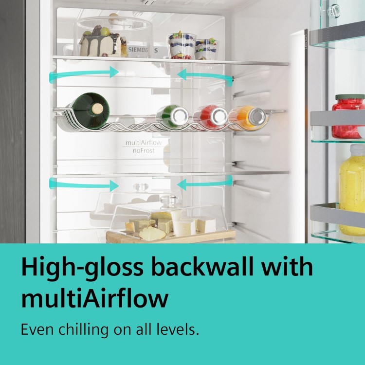 Siemens Freestanding Fridge Freezer in Black Inox-Antifingerprint