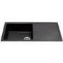 CDA Single Bowl Right Hand Drainer Compsoite Black Inset Kitchen Sink