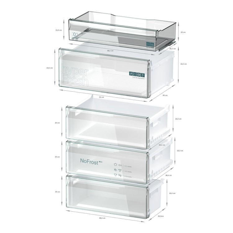 Siemens iQ300 440 Litre 60/40 Freestanding Fridge Freezer - Stainless Steel