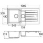 1.5 Bowl Inset Grey Composite Kitchen Sink - CDA