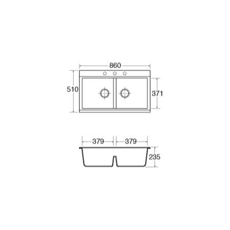 CDA KG80 Composite 2.0 Bowl Sink Black