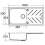Single Bowl Inset Black Composite Kitchen Sink with Reversible Drainer - CDA