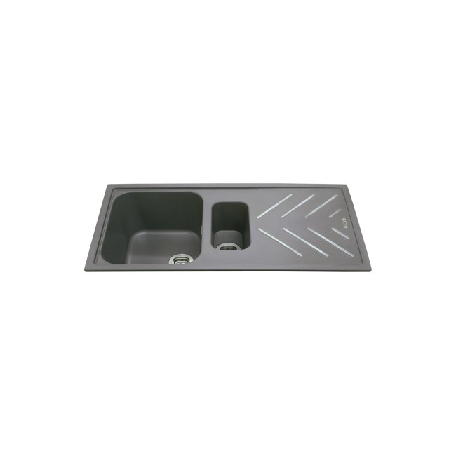 1.5 Bowl Inset Grey Composite Kitchen Sink with Reversible Drainer - CDA