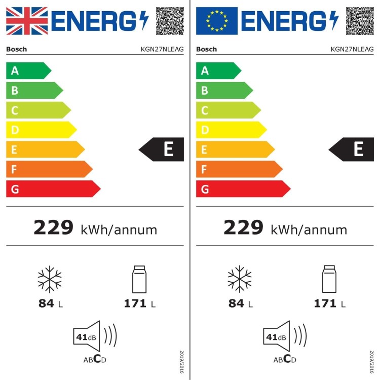 Bosch Series 2 255 Litre 50/50 Freestanding Fridge Freezer - Stainless Steel
