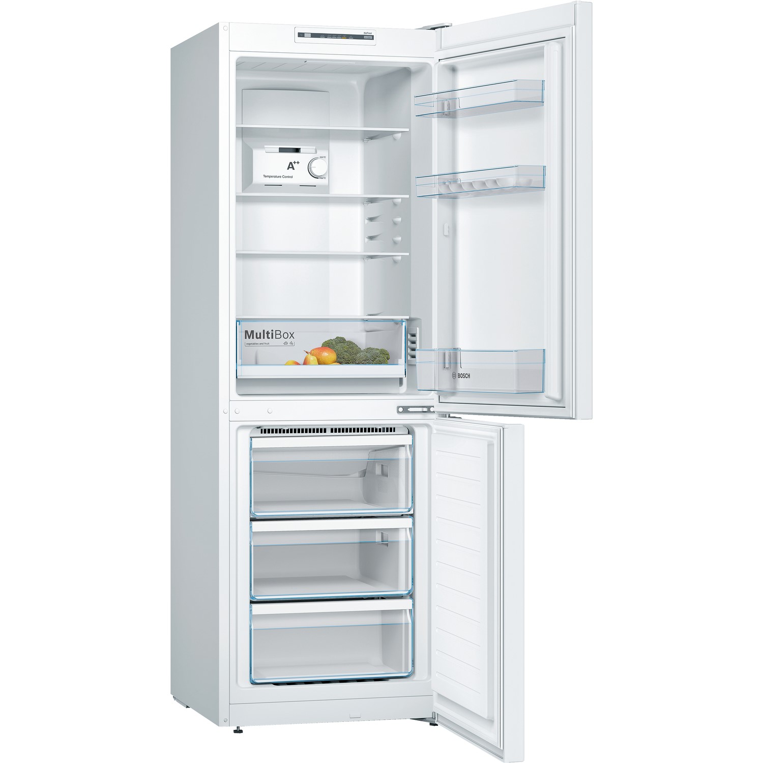 Bosch Kgn33nw3ag 279 Litre Freestanding Fridge Freezer 60 40 Split Frost Free 60cm Wide White Appliances Direct
