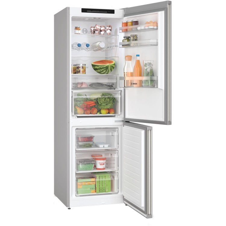 Bosch Series 4 321 Litre 60/40 Freestanding Fridge Freezer - Stainless Steel