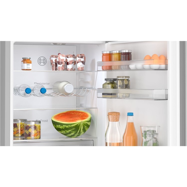 Refurbished Bosch Series 4 KGN362LDFG Freestanding 321 Litre 60/40 Frost Free Fridge Freezer Stainless Steel Look