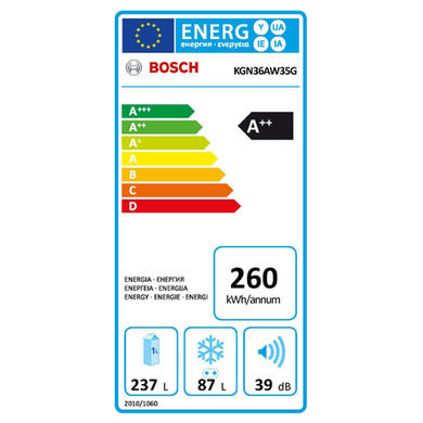 Refurbished Bosch Serie 6 KGN36AW35G Freestanding Frost Free 60/40 Fridge Freezer