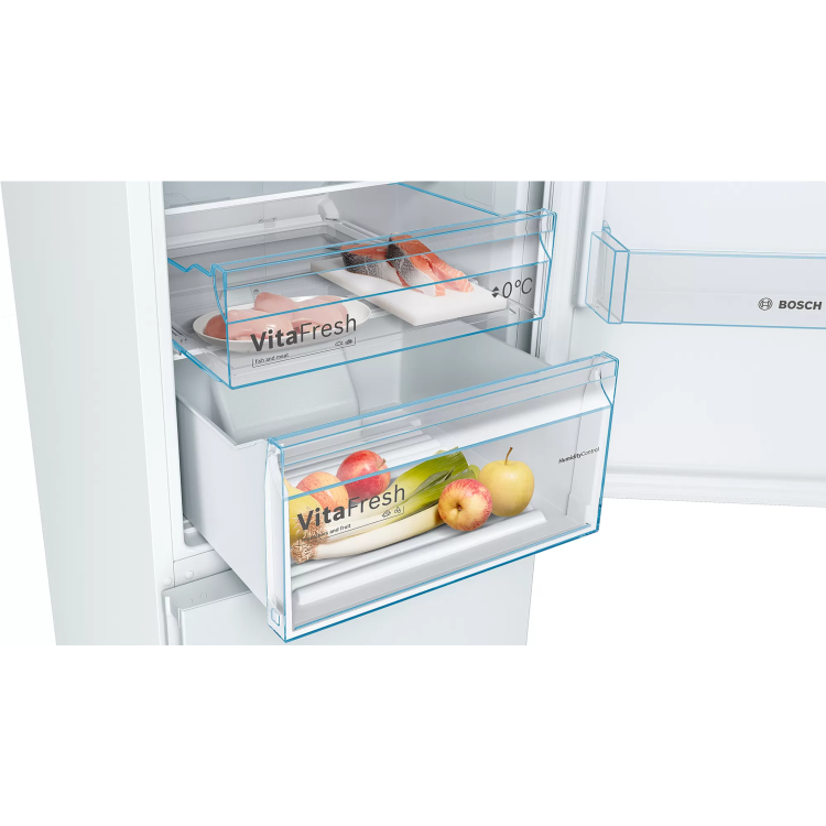 GRADE A2 - Bosch KGN36VWEAG Serie 4 Frost Free Freestanding Fridge Freezer With VitaFresh Drawers - White