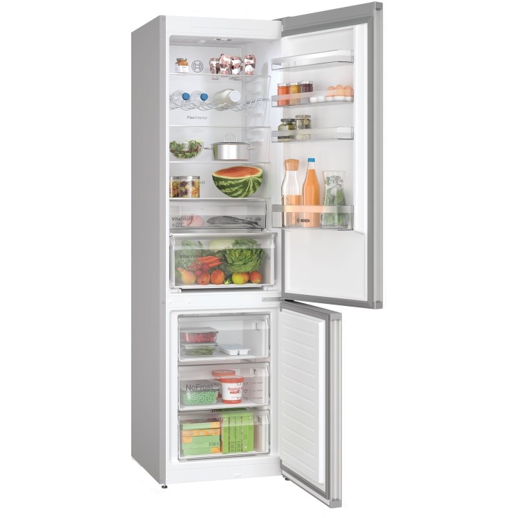 Refurbished Bosch Serie 4 KGN397LDFG Freestanding 363 Litre Fridge Freezer Stainless Steel