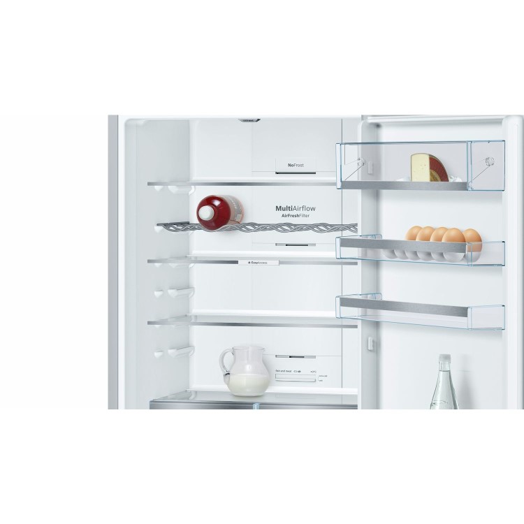 Bosch KGN49AI31 Serie 6 203x70cm 435L No Frost Freestanding Fridge Freezer - WiFi Ready - Stainless Steel