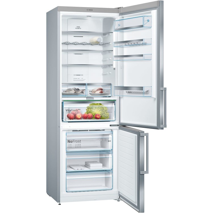Bosch KGN49AI31 Serie 6 203x70cm 435L No Frost Freestanding Fridge Freezer - WiFi Ready - Stainless Steel