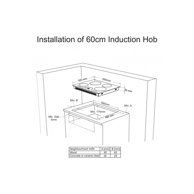 Sharp KH-IST60 60cm Four Zone Induction Hob - Black