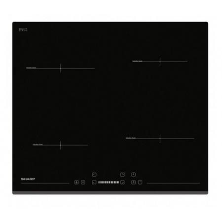 Sharp KH6I19BS00 60cm Induction Hob With Slider Touch Control  Timer and Front Bevel Edge