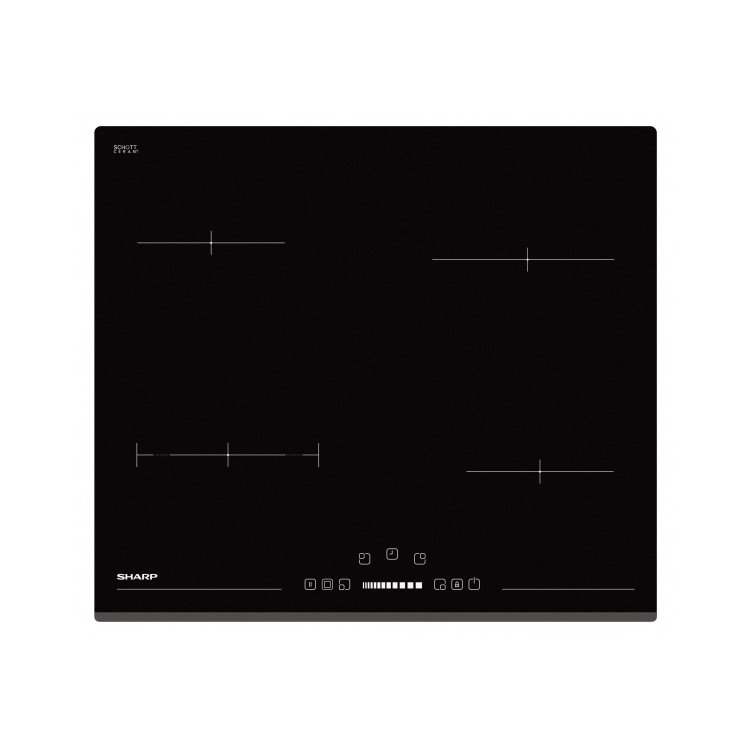 Sharp KH6I19BS00 60cm Induction Hob With Slider Touch Control  Timer and Front Bevel Edge