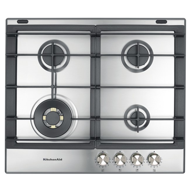 Kitchen Aid 60cm 4 Burner Gas Hob - Stainless Steel KHWL642 | Appliances Direct