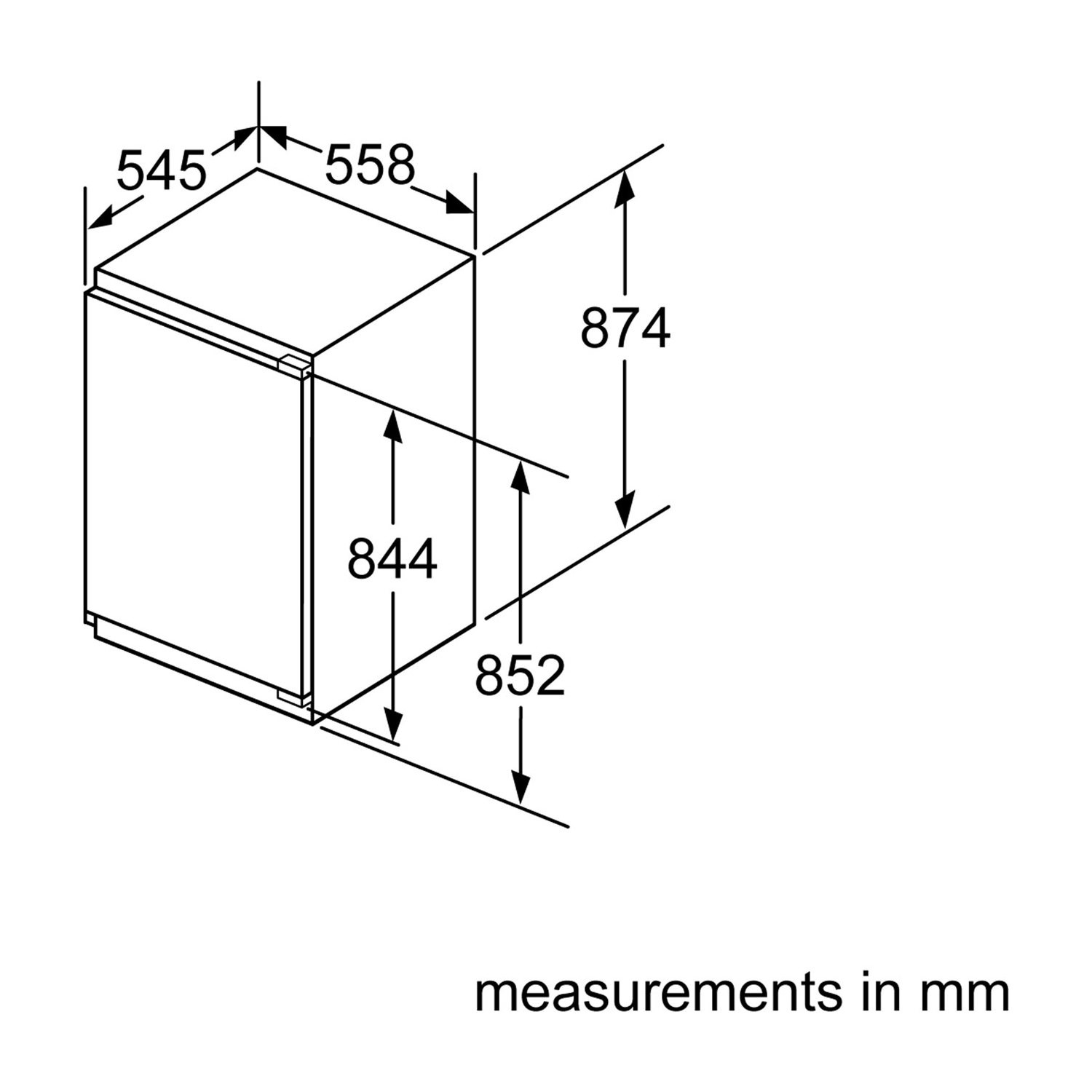 Neff KI1213F30G A++ Incolumn Integrated Fridge Doorondoor