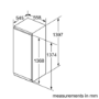 Siemens KI51RAF30G iQ500 247L 140x56cm In-column Integrated Fridge - Door-on-door