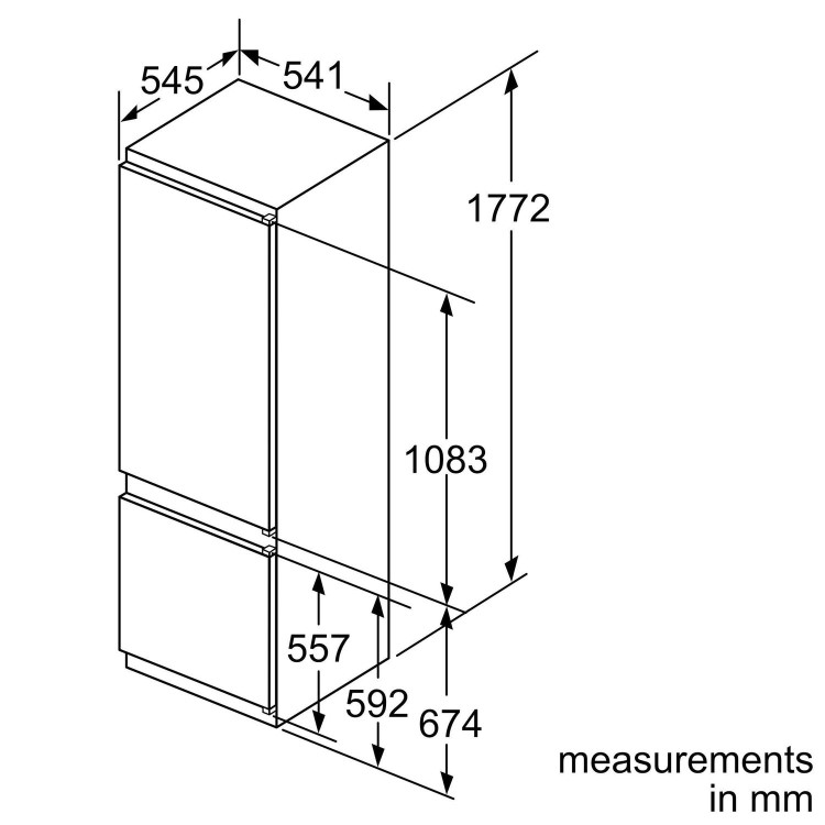 Neff KI5872SF0G N50 Low Frost 70-30 Integrated Fridge Freezer