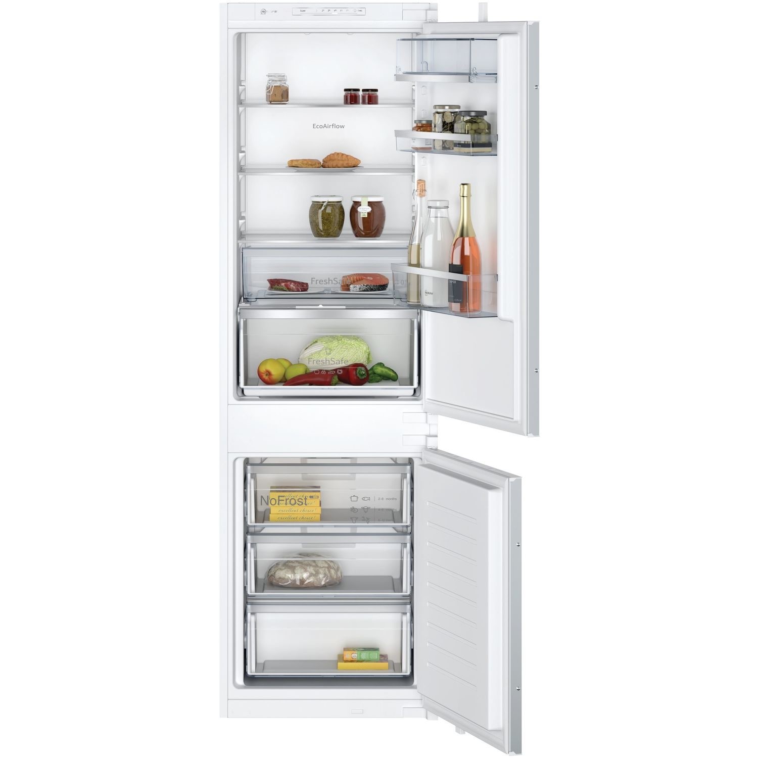 Neff N50 260 Litre 60/40 Integrated Fridge Freezer Neff N50 260 Litre 60/40 Integrated Fridge Freezer