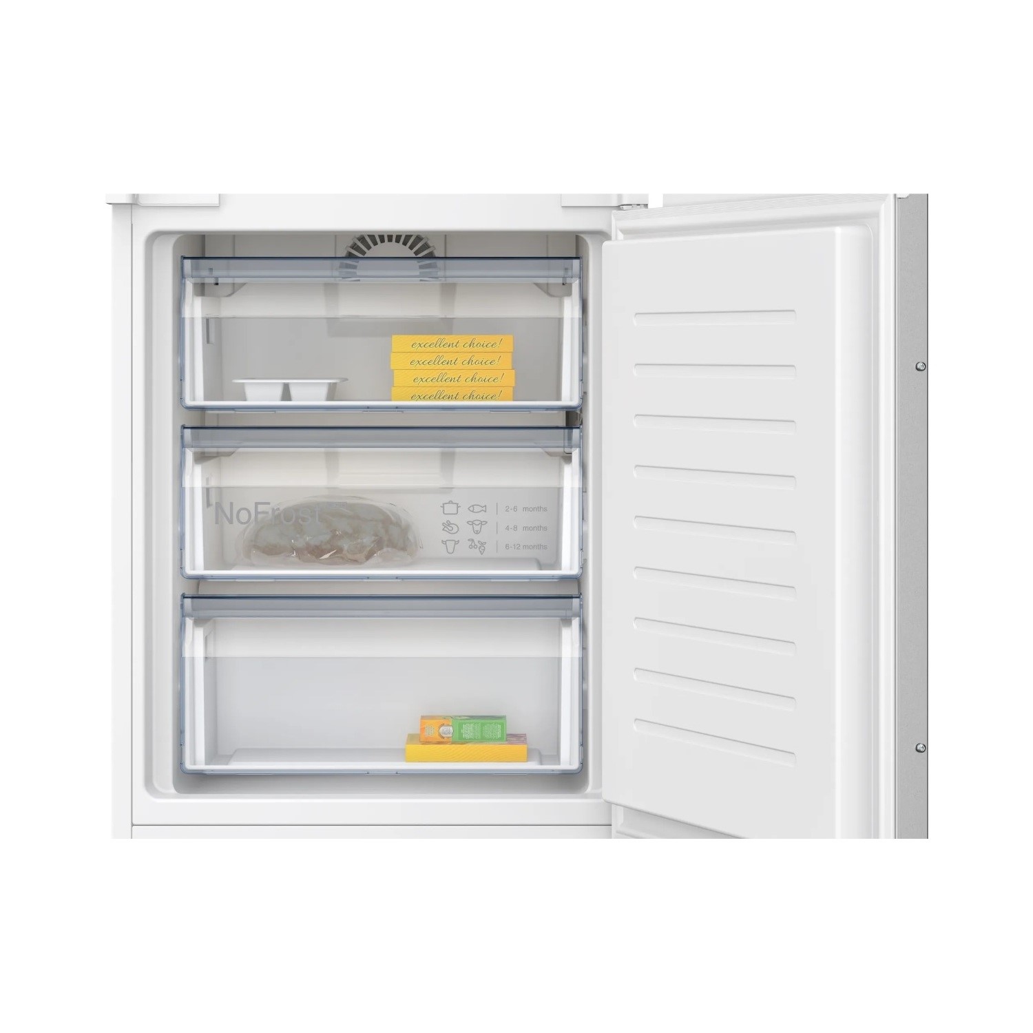 NEFF N30 KI7861FE0G 177cm High 60/40 Integrated Fridge Freezer With Fixed Door Fixing Kit White
