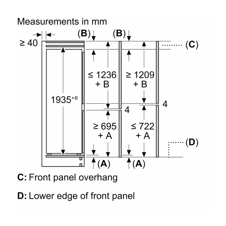 Neff N50 290 Litre 60/40 Integrated Fridge Freezer